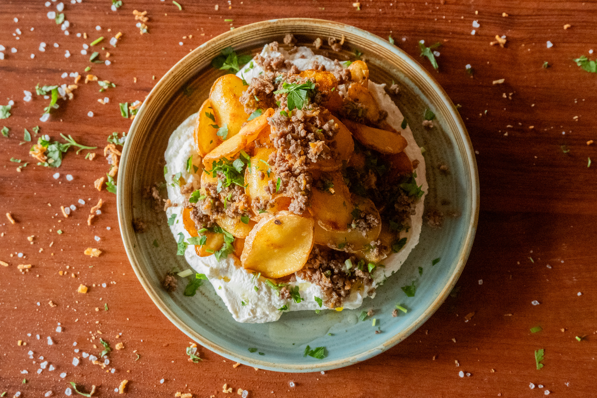 Yoğurtlu kıymalı lays